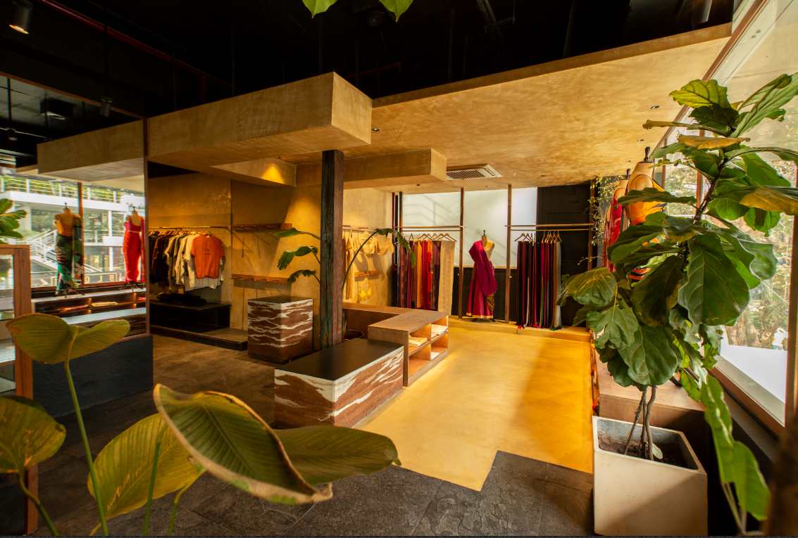 A Fashion Store made with compressed earth blocks pallete