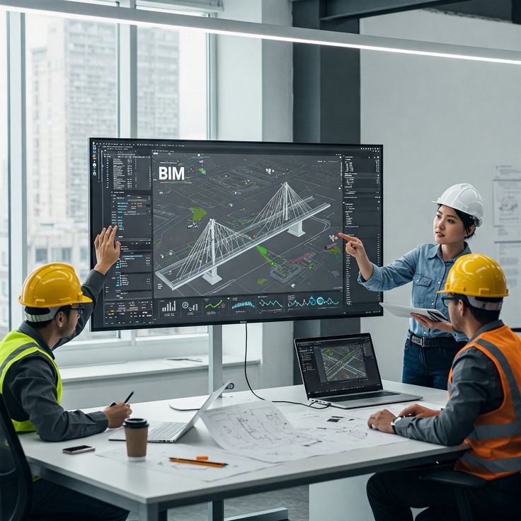 Engineer reviewing performance simulation graphs for HVAC efficiency