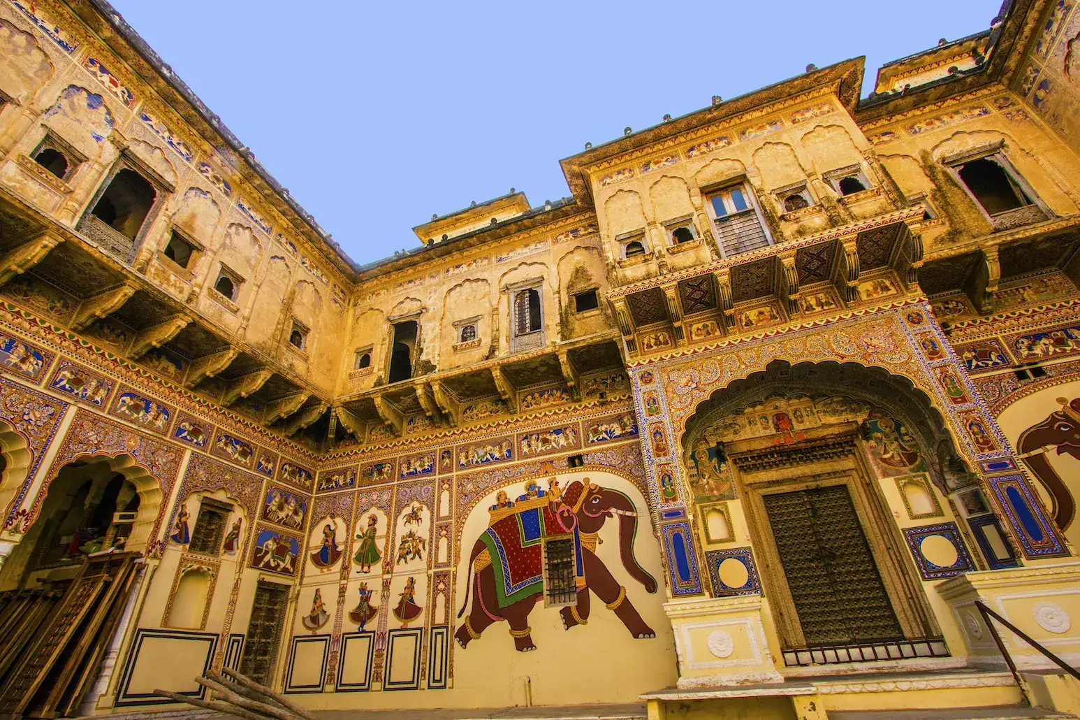 Embellished Facade with Traditional Paintings