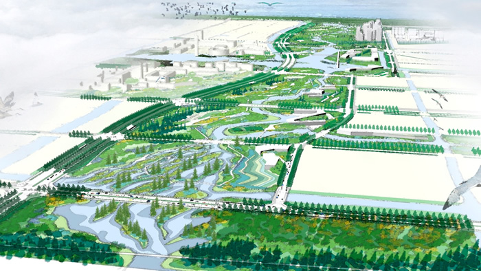 Landscape over a reigon planned