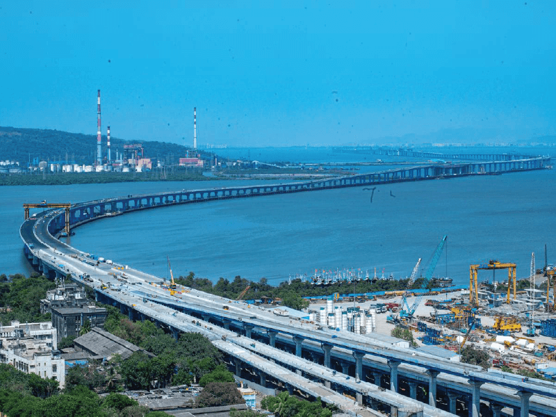 Mumbai Trans-Harbour Link (MTHL) Road project, at Sewri, in Mumbai