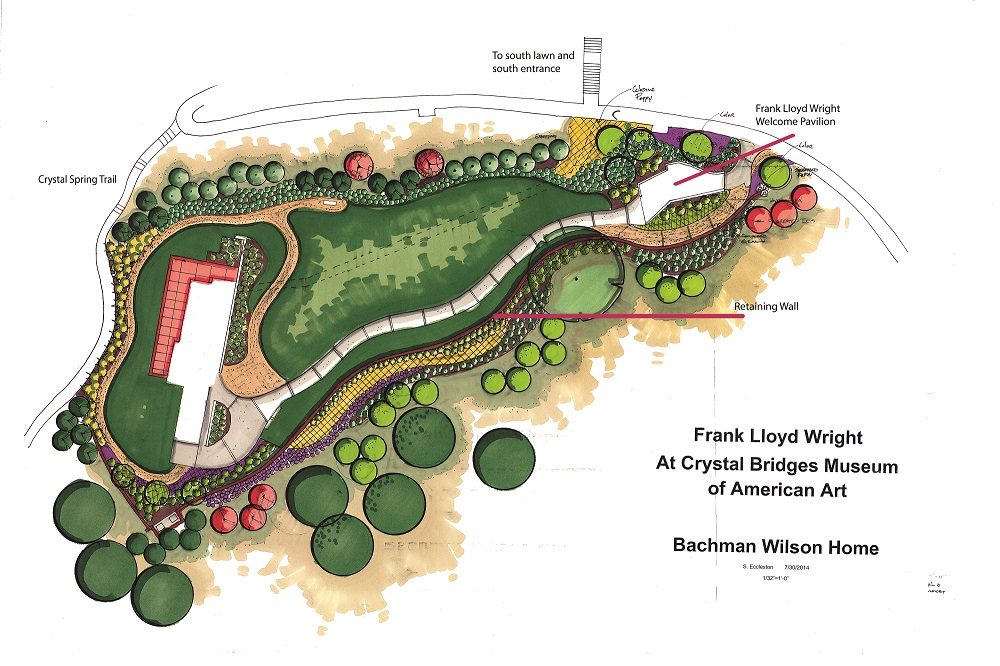 Site plan and landscape integration of Bachman-Wilson House.