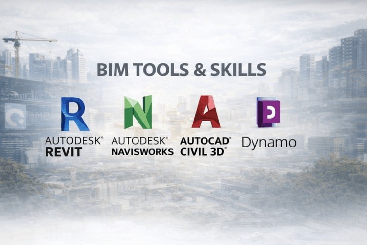 BIM engineer tools and skills with Autodesk Revit, Navisworks, Civil 3D, Dynamo