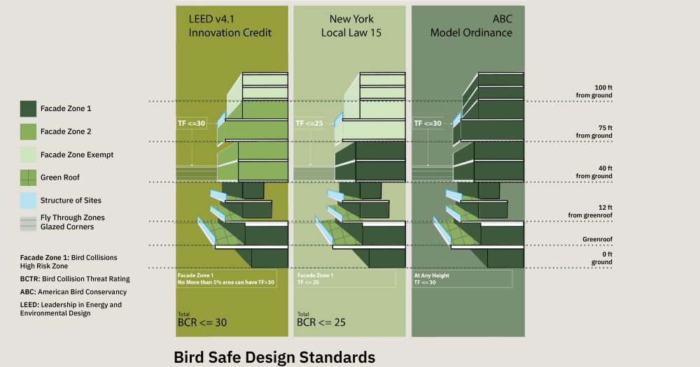 Space on facade for birds