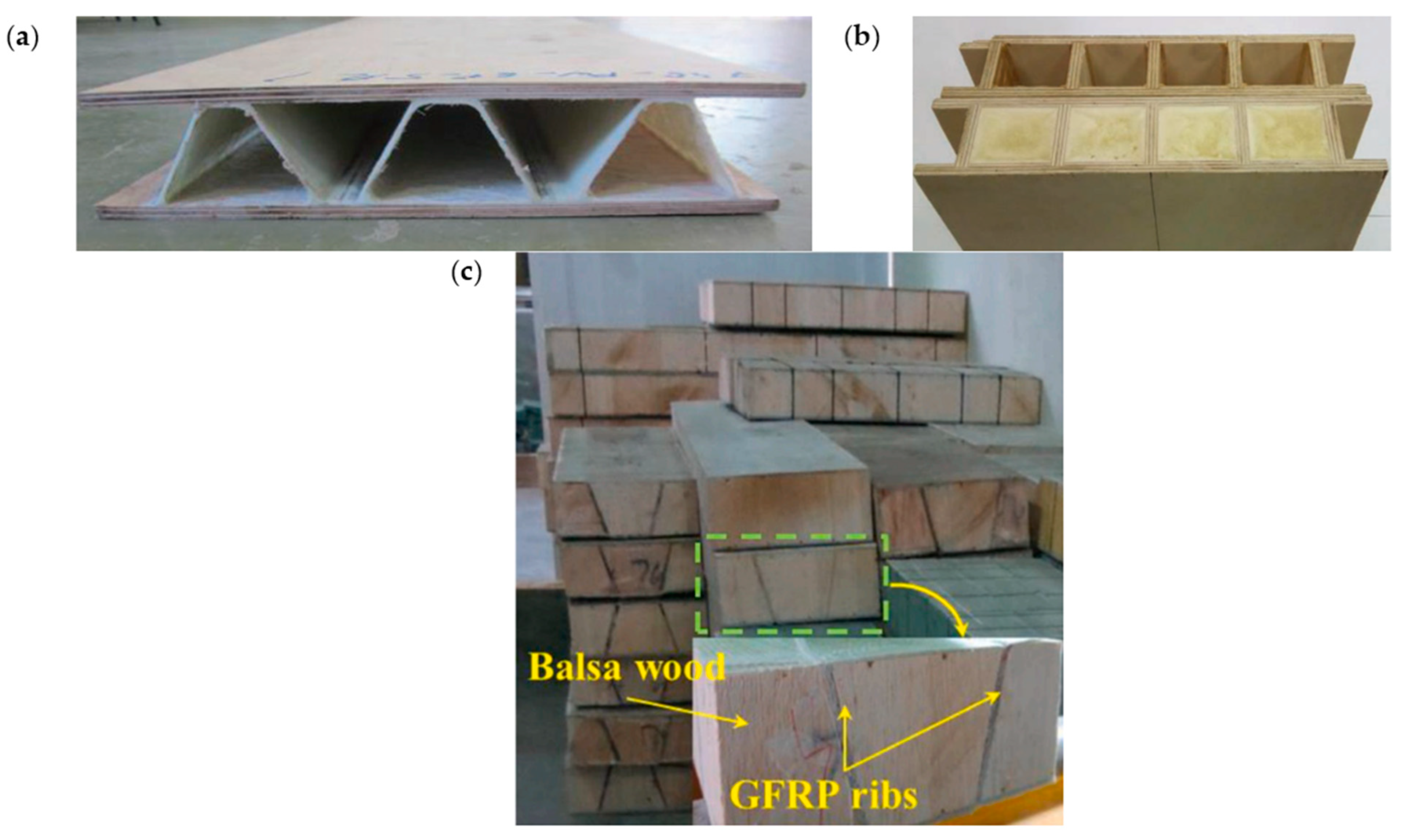 Sandwich Wood Panel Close Up Sectional View