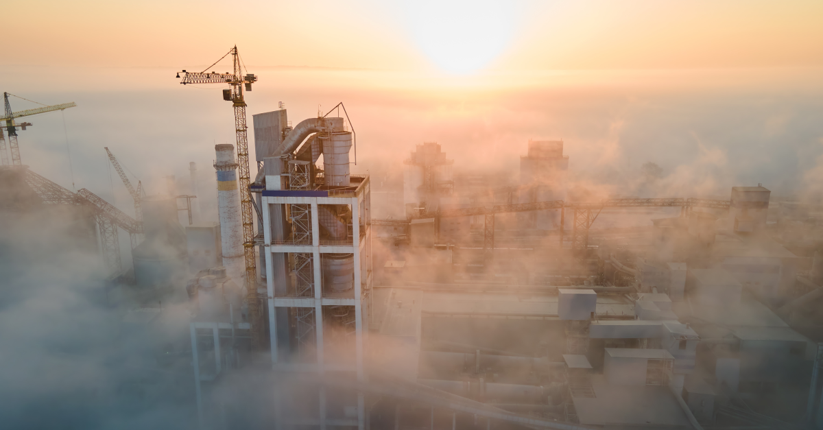 A site surrounded by pollution due to construction activities