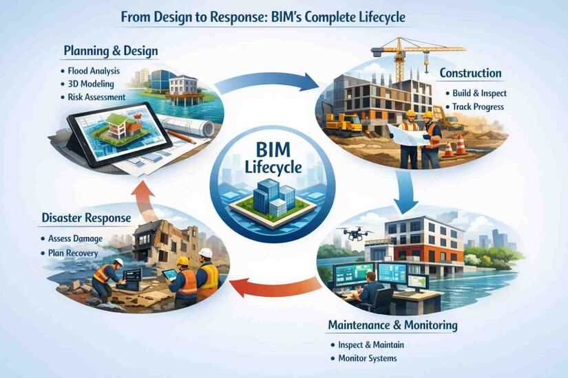 BIM lifecycle process from design to post-disaster response