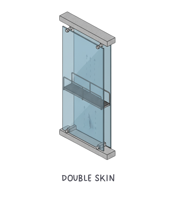double skin glass facade