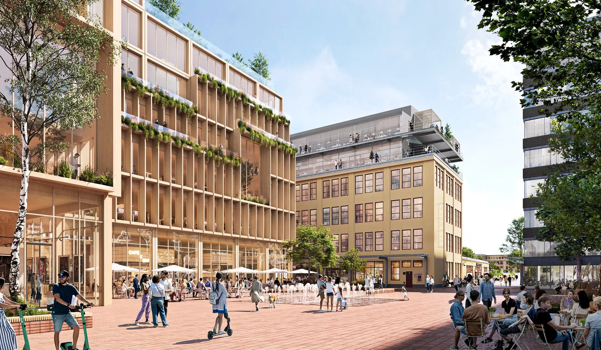 Created Renders of Stockholm Wood City