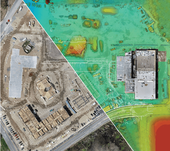 Drone mapping during construction and overlay with design models versus as-built progress onsite to detect any discrepancies and resolve them in real time.&nbsp;