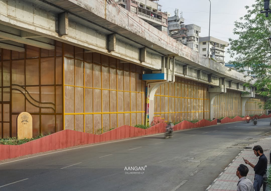 Sports Arena Under a Flyover