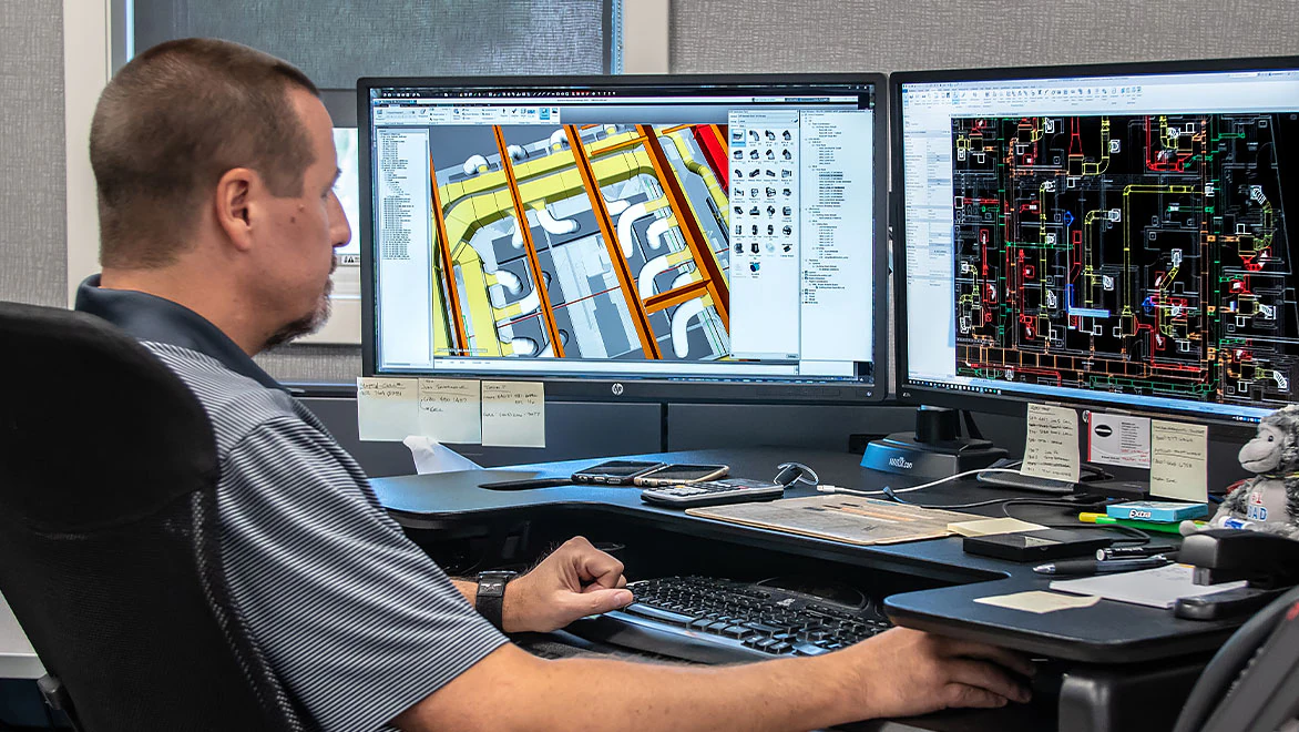 MEP professional working via BIM Workflow