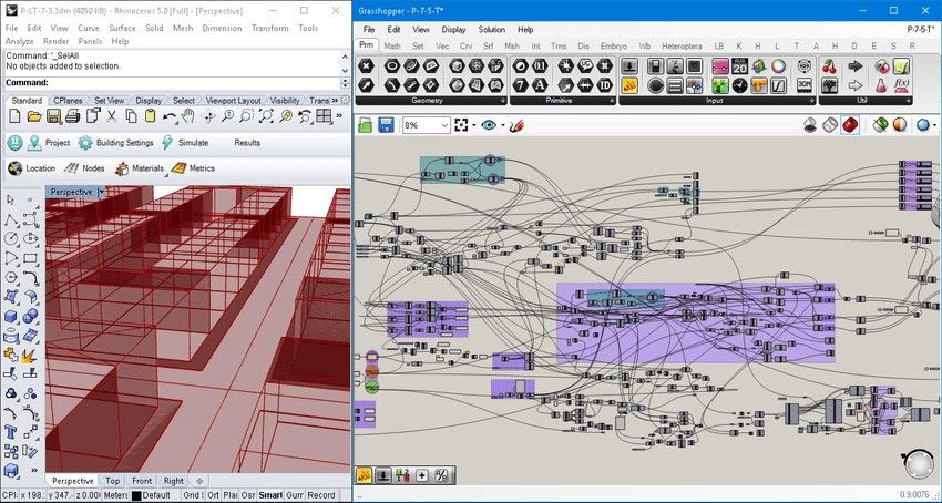A Split screen Showcases Rhino s 3D Modeling Software With Red 