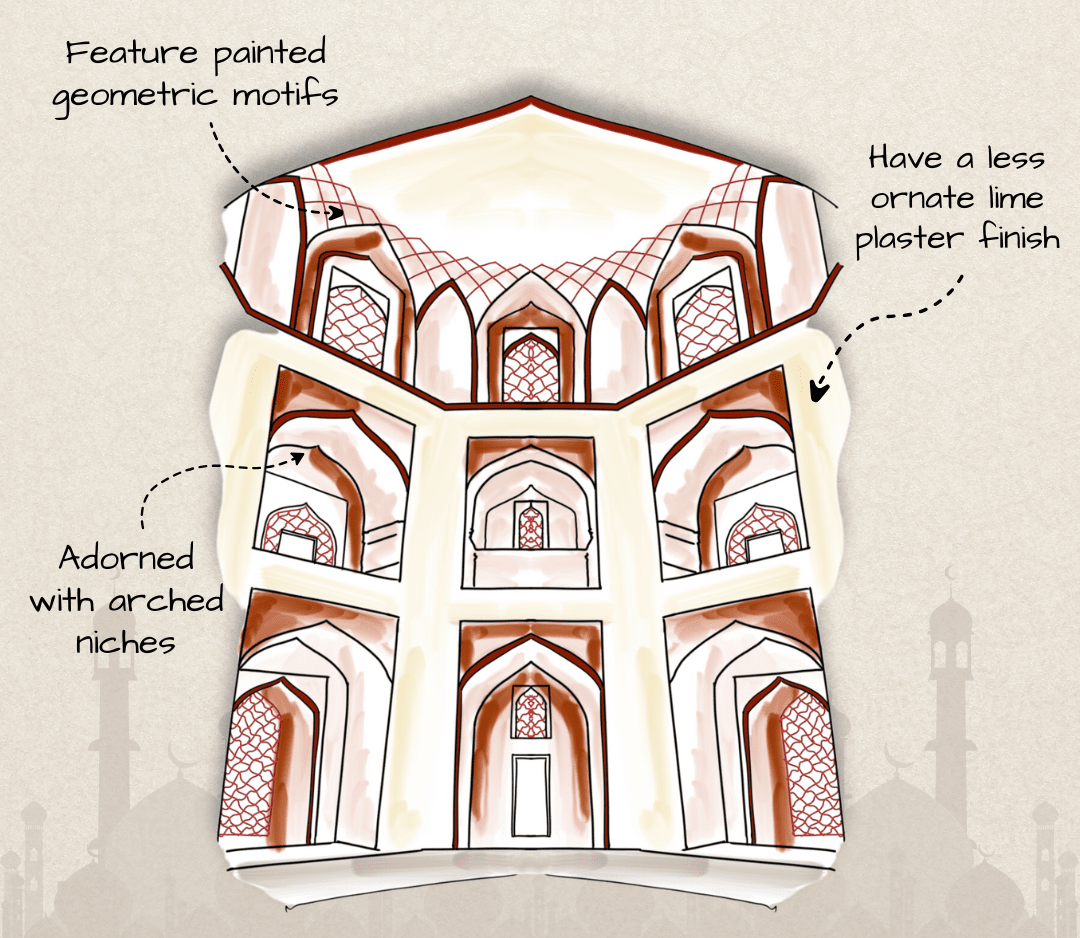 &nbsp; Octagonal Halls in Humayun's Tomb&nbsp;&nbsp;