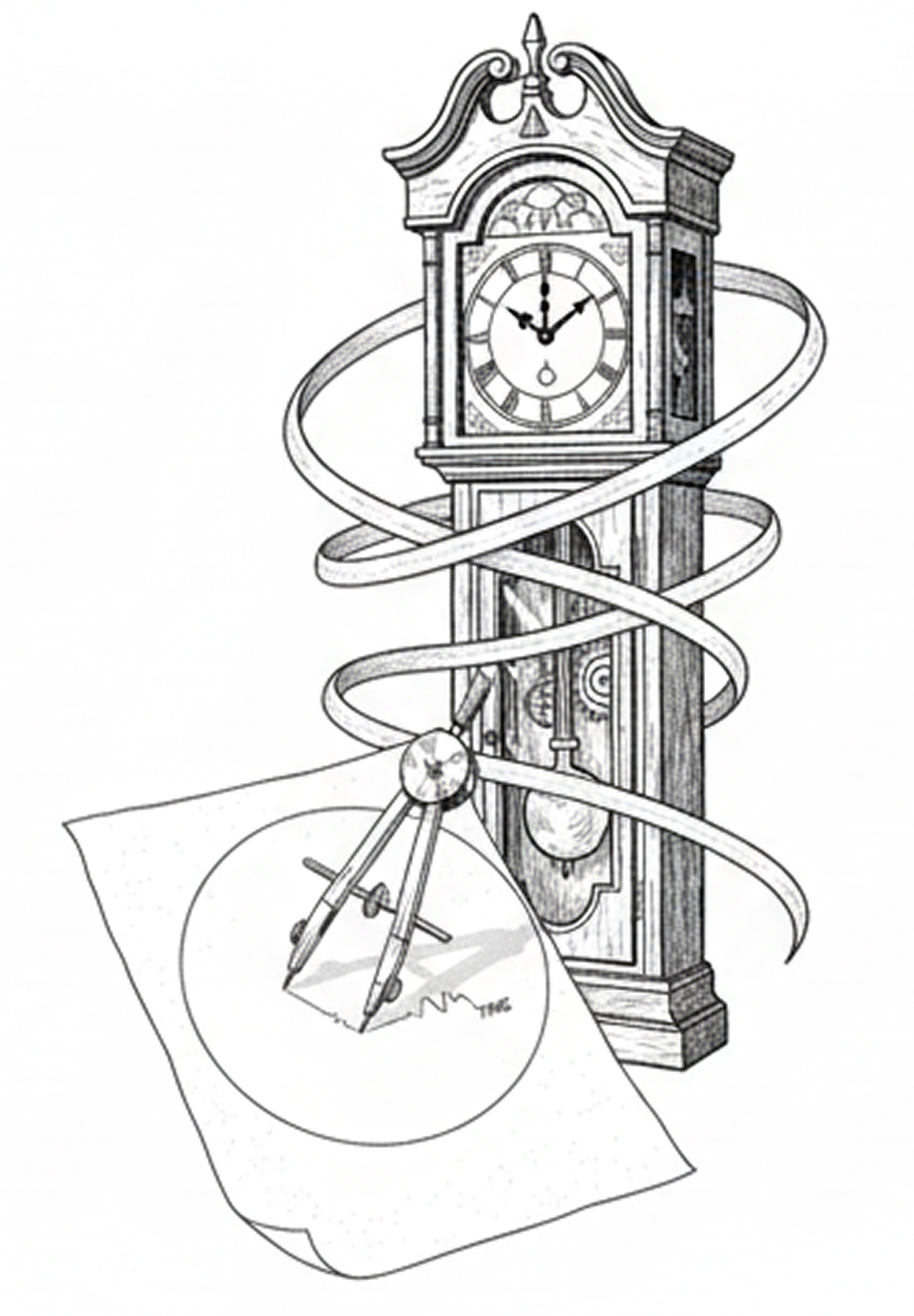 Architect sketching with precision under a looming deadline