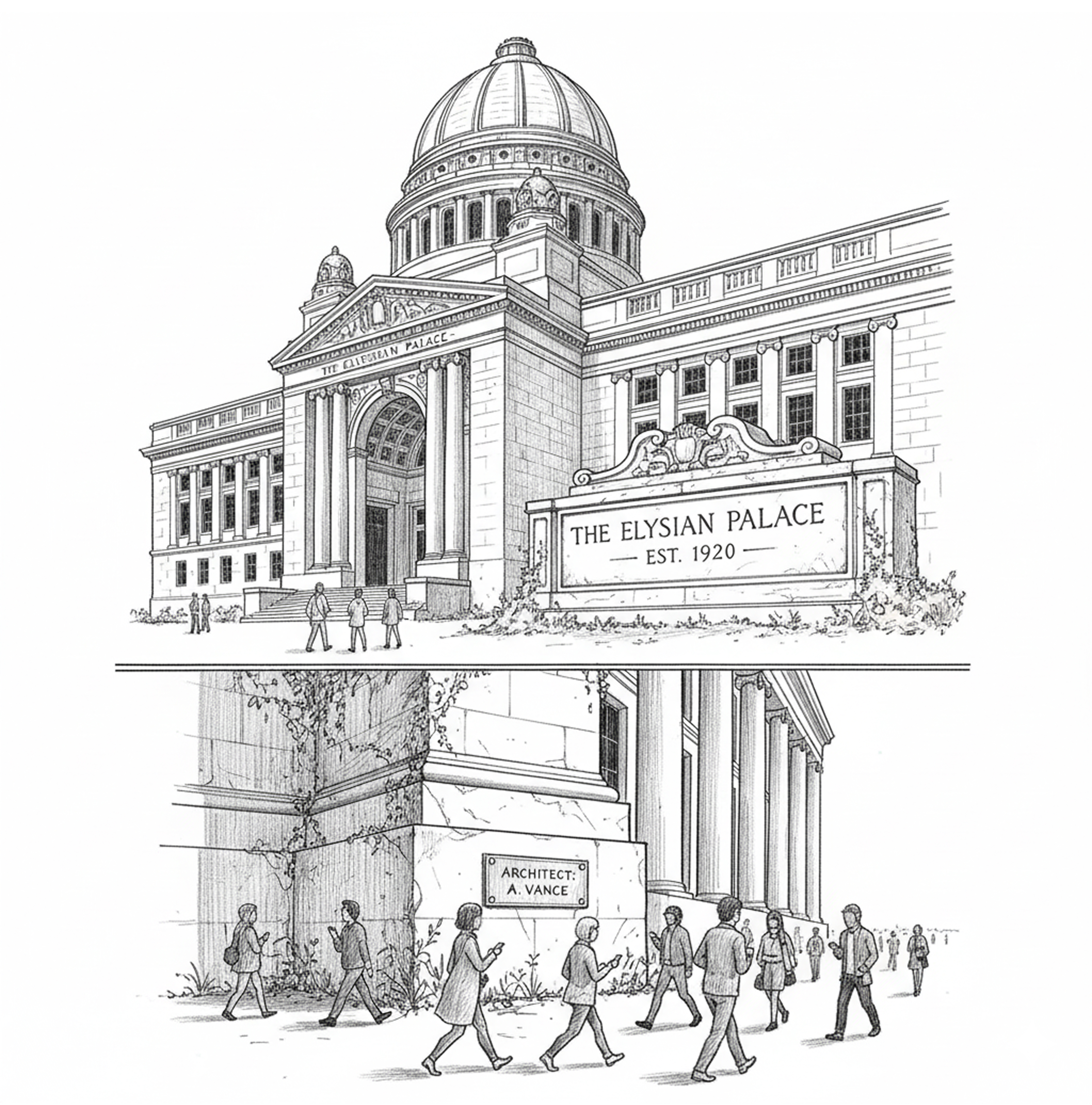 Famous building with tourists but no mention of architect