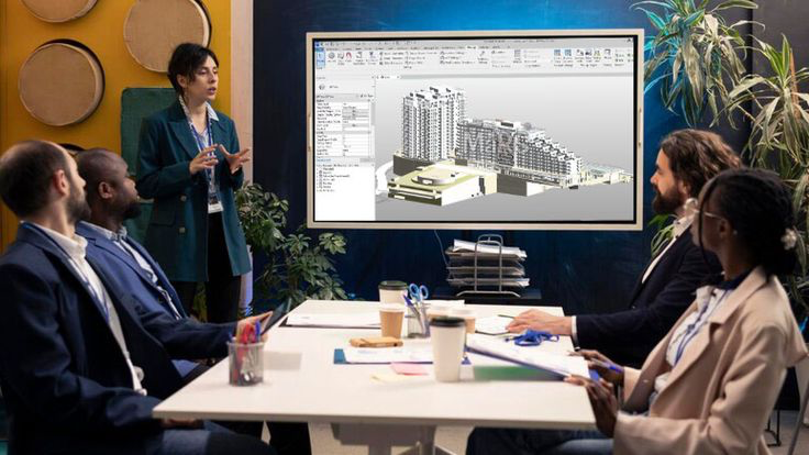 Architecture team working collaboratively on a shared BIM model.