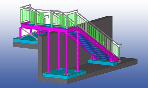 Architecturally designed handrail with ergonomic grip and safety detailing.*