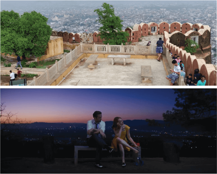 Top : Padao Restraunt over Amer fort &amp; Bottom: La La La land pause point over the hills