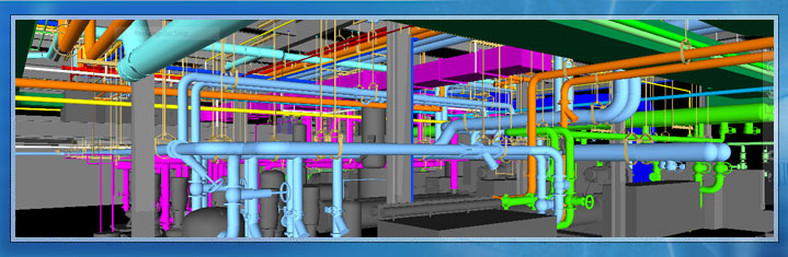  Detailed Revit MEP model showing coordinated pipes, ducts, and cable trays 