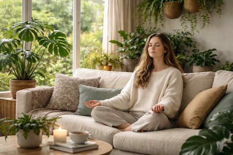 Biophilic interior design creating a calm and stress-free living environment