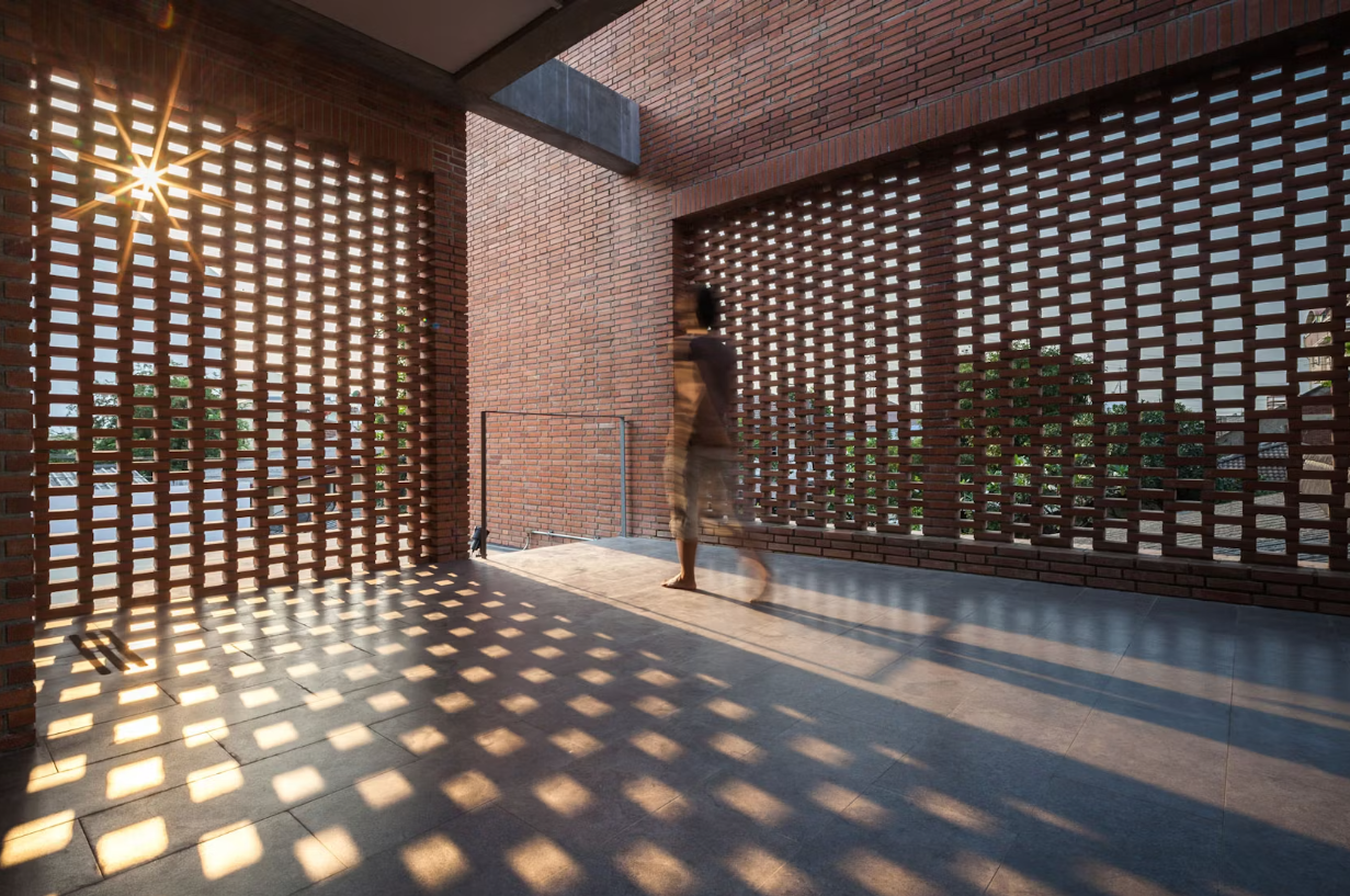 perforated brick wall