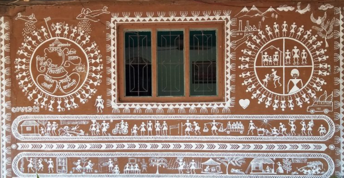 Warli Art on Wall