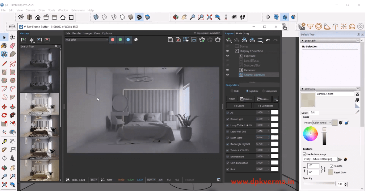 Experimenting with different tones of lights in rendering