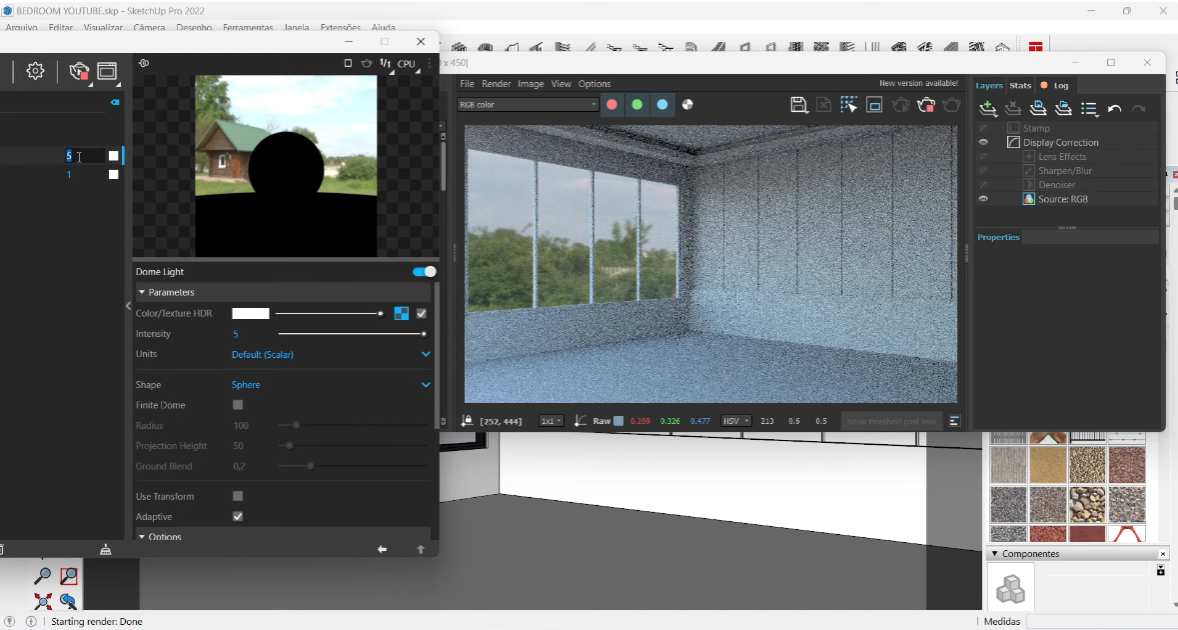 Setting Up V-Ray interface for SketchUp Bedroom render