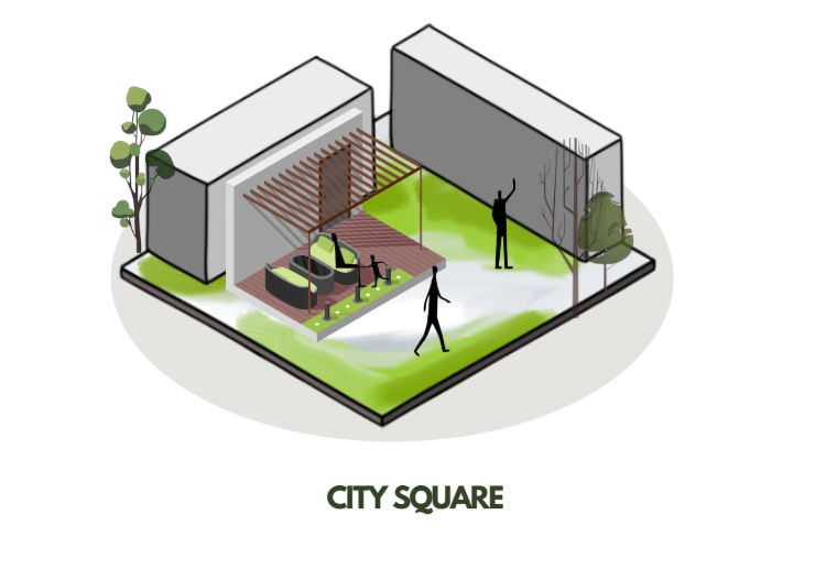 Activites spilling out into public spaces, alivening and making puclic squares safe on every level for individuals growth and development. 