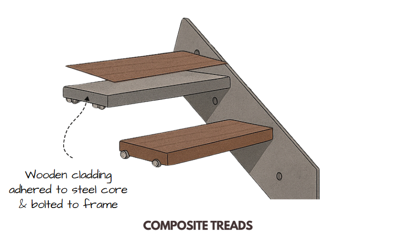 Composite treads illustrated