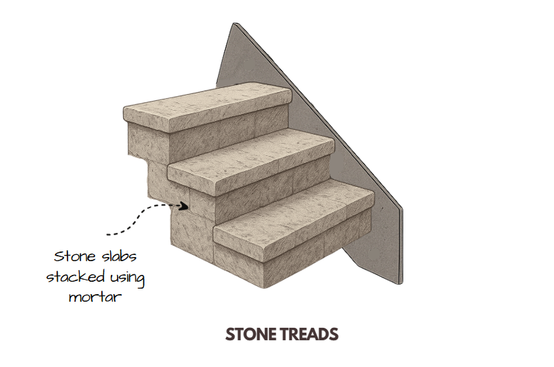 Stone treads illustrated