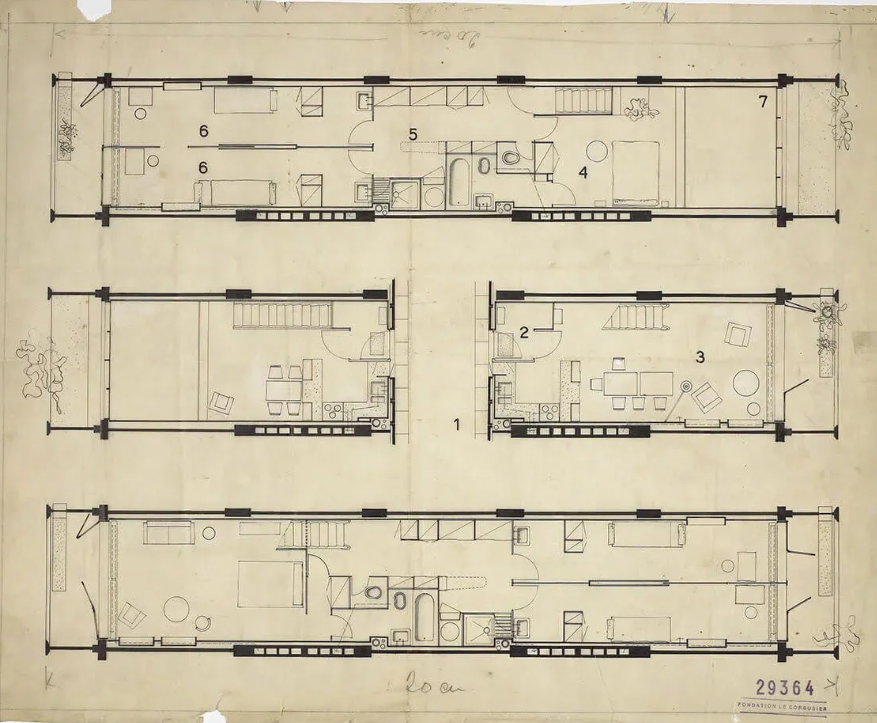 &nbsp; Plan/Old Drawings Unité d’Habitation&nbsp; &nbsp;