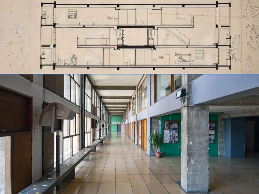 Drawings / View Unité d’Habitation&nbsp;&nbsp;