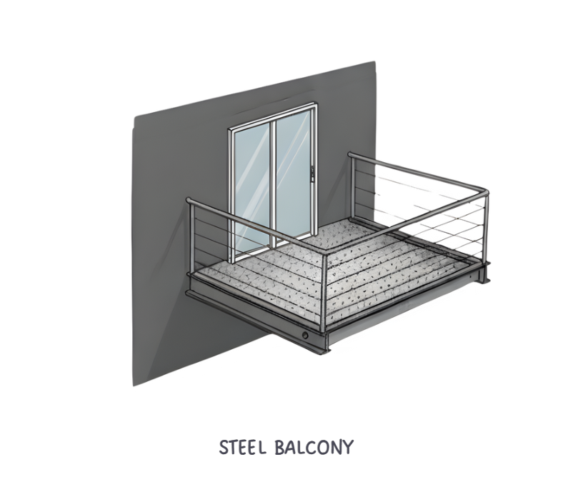 steel cantilever balcony