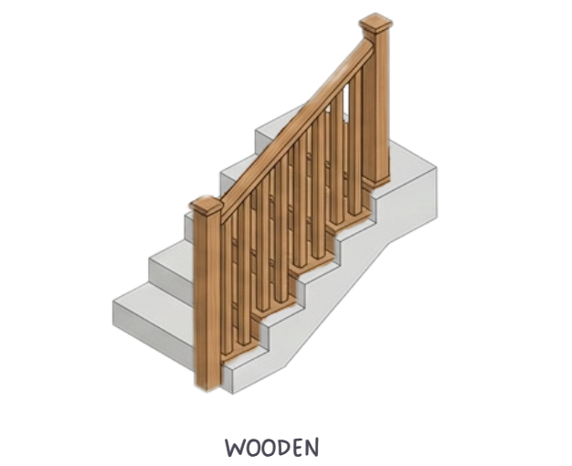 wooden railing