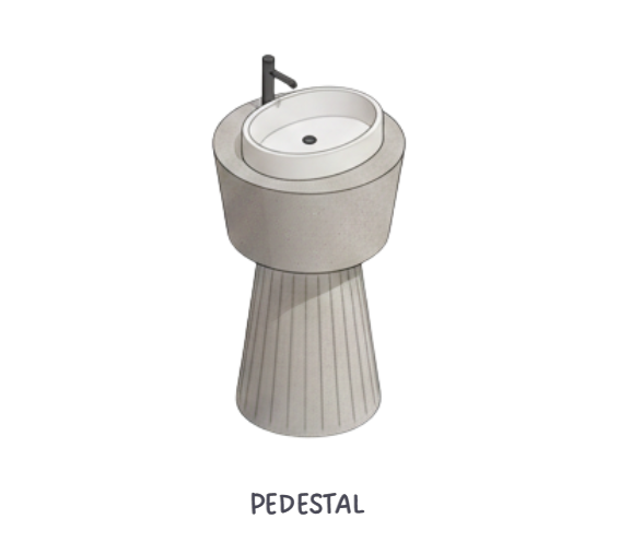 pedestal sink in bathroom