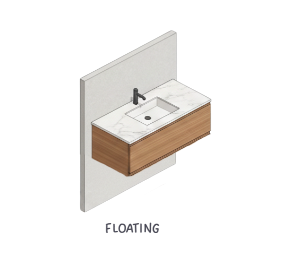 floating sink in bathroom