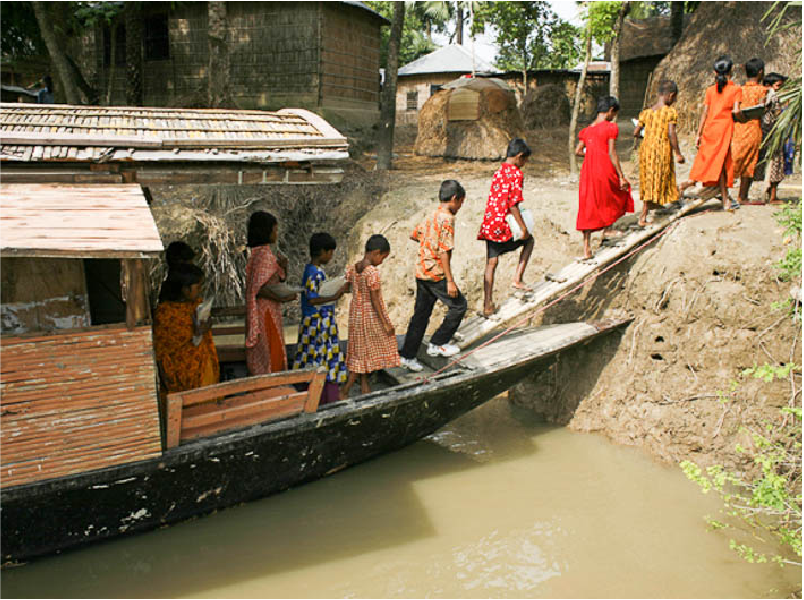 Education continues on boat, best example of Climate Resilient Archtiecture