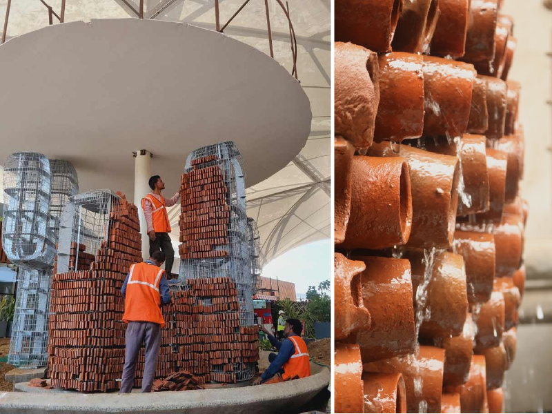 Ant Studio Installation in front of an Airport on Heat beating public devices/installation in India 