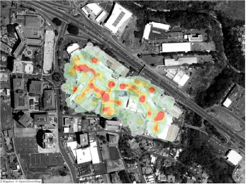 Heat Map on a Site Map of the project