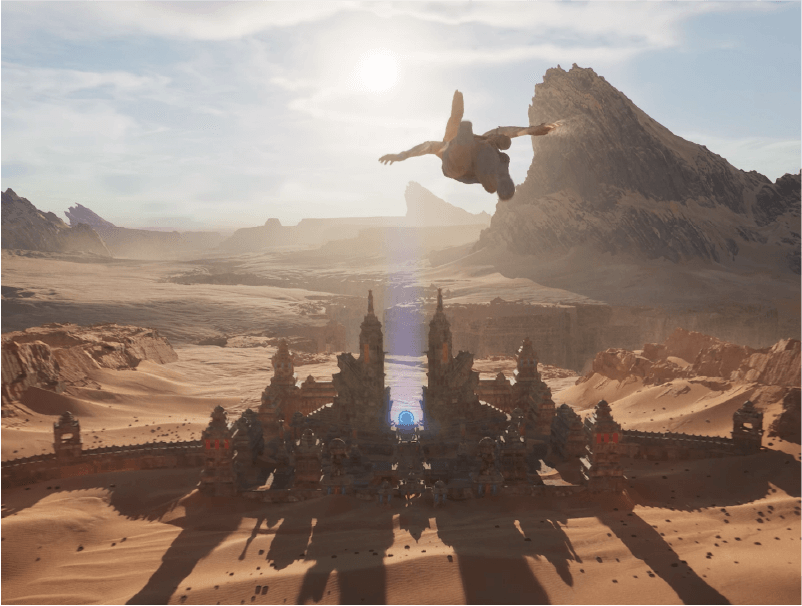 Fancy Built Structure in Desert in a game