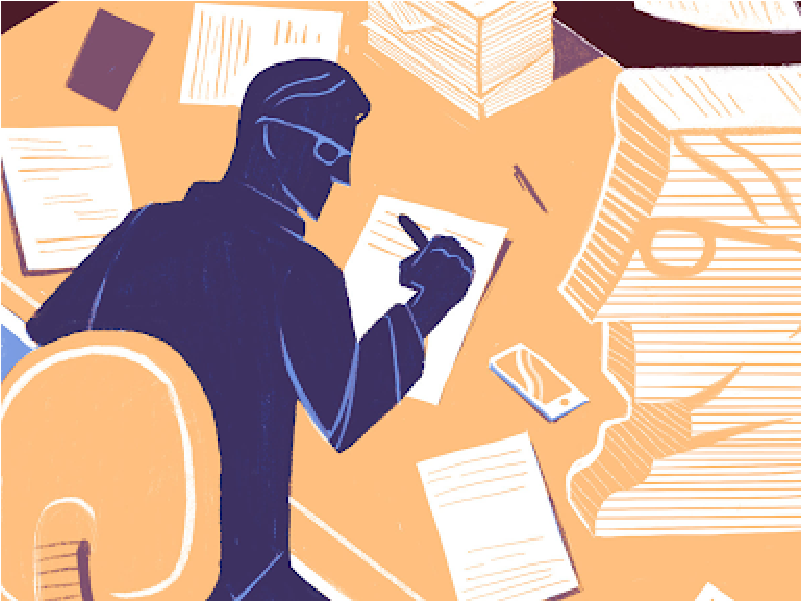 A writer in his zone 