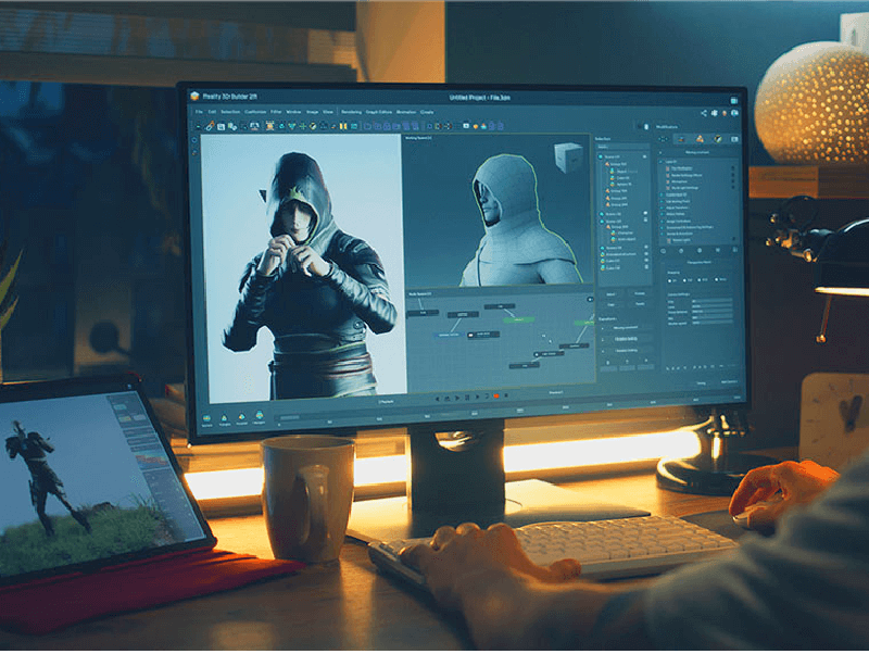 Gamer designing Game Charachters