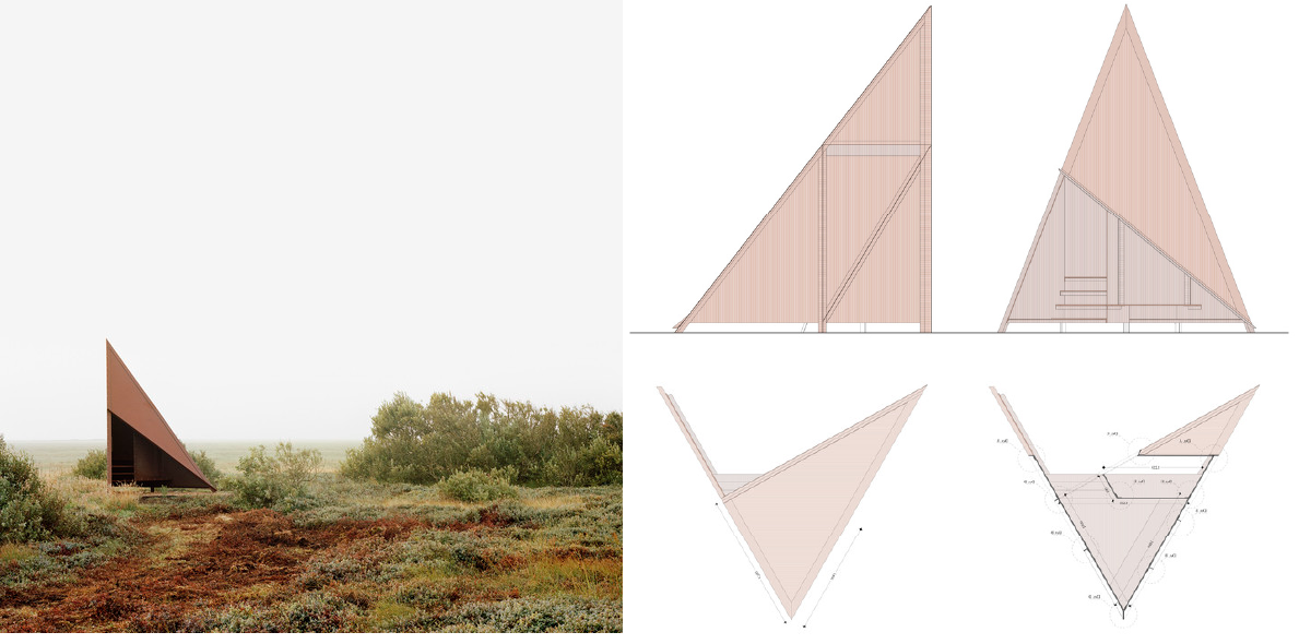 Plan, Elevation and Image of a Bird Watch Station