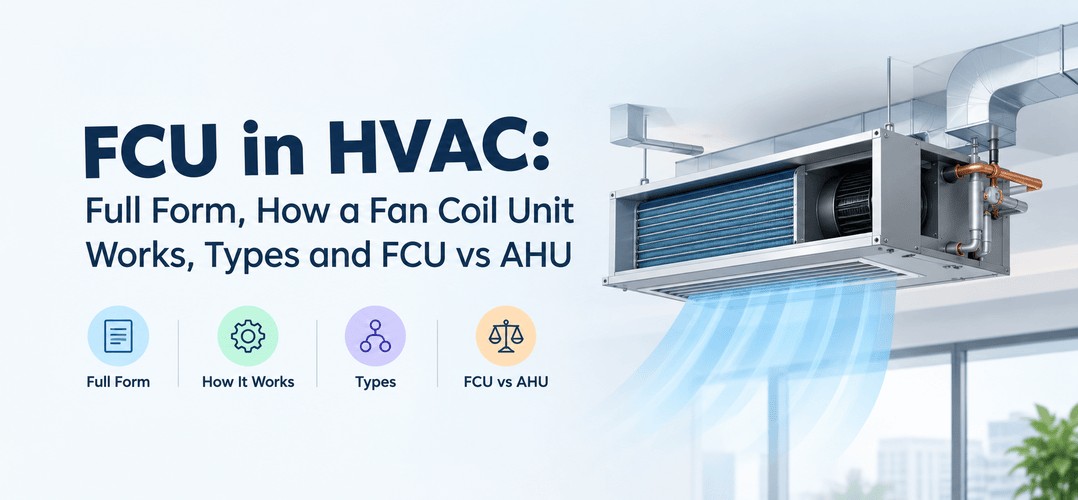 FCU in HVAC: Full Form, How a Fan Coil Unit Works, Types and FCU vs AHU