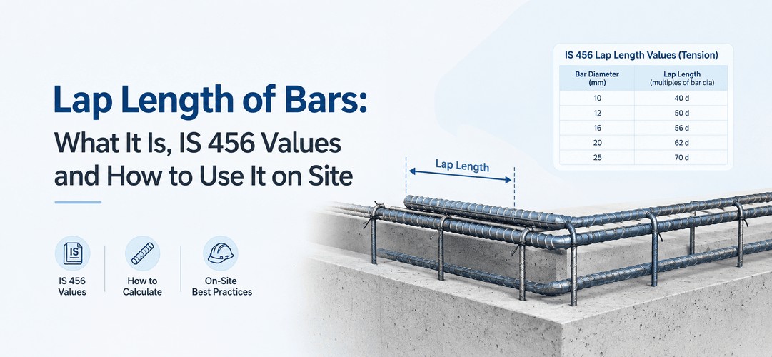 Lap Length of Bars: What It Is, IS 456 Values and How to Use It on Site