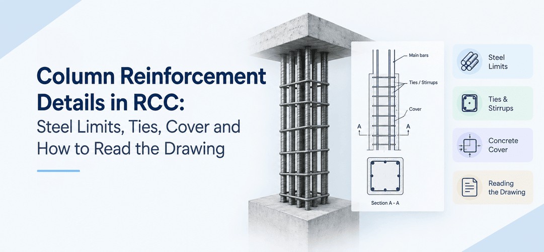 Column Reinforcement Details in RCC: Steel Limits, Ties, Cover and How to Read the Drawing
