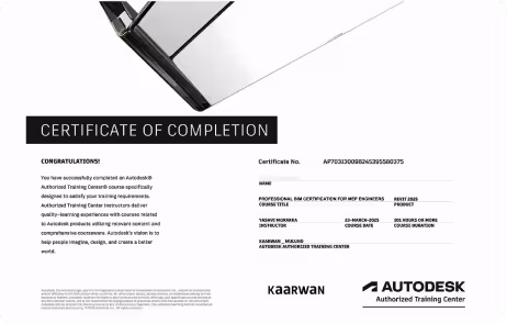 Autodesk certificate of completion